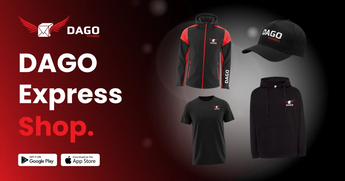 DAGO Express Shop — erste eigene Merchandise-Linie online: shop.dagoexpress.com